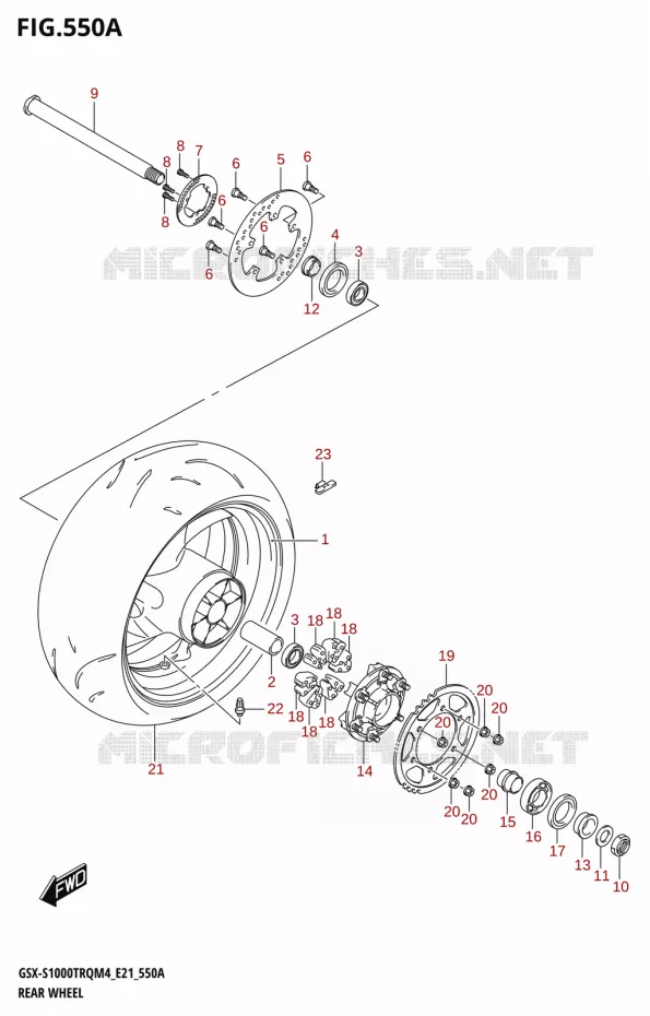 ROUE ARRIERE Suzuki MOTO 1000 GSX-S 2024  GSX-S1000TRQ M4 (E21)
