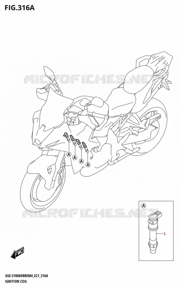 BOBINE D'ALLUMAGE Suzuki MOTO 1000 GSX-S 2024  GSX-S1000XRRE M4 (E21)