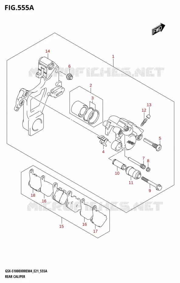 ETRIER DE FREIN ARRIERE Suzuki MOTO 1000 GSX-S 2024  GSX-S1000XRRE M4 (E21)