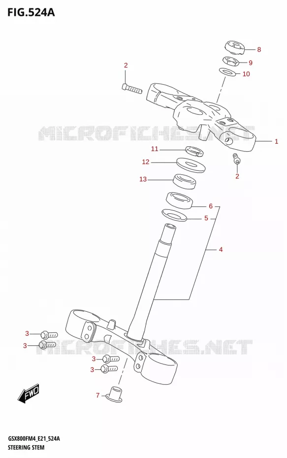 COLONNE DE DIRECTION Suzuki MOTO 800 GSX 2024  GSX800FUQ M4 (E21)