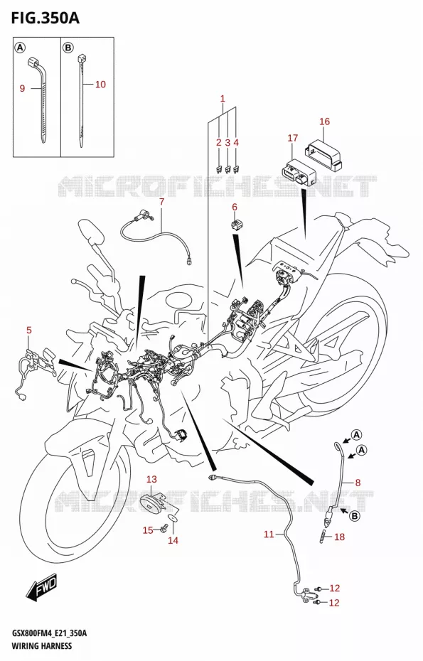 FAISCEAU ELECTRIQUE Suzuki MOTO 800 GSX 2024  GSX800FUQ M4 (E21)