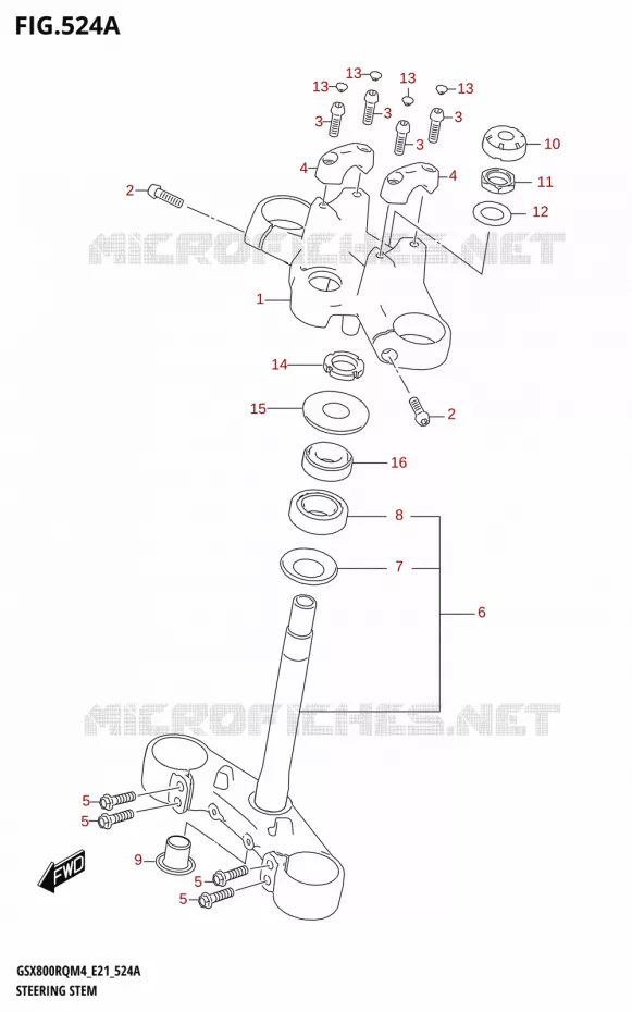 COLONNE DE DIRECTION Suzuki MOTO 800 GSX 2024  GSX800RQ M4 (E21)