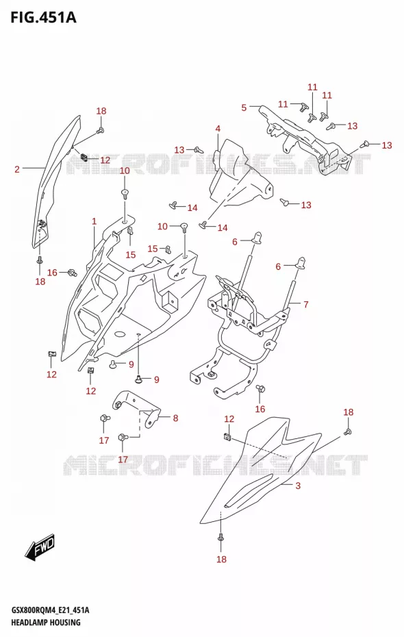 ENTOURAGE DE PHARE Suzuki MOTO 800 GSX 2024  GSX800RQ M4 (E21)