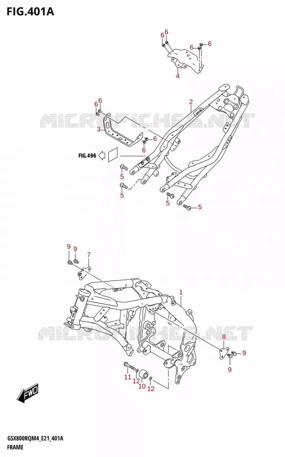CADRE Suzuki MOTO 800 GSX 2024  GSX800UQ M4 (E21)