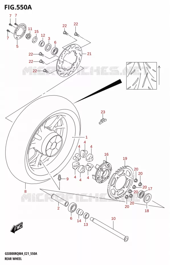 ROUE ARRIERE Suzuki MOTO 800 GSX 2024  GSX800UQ M4 (E21)