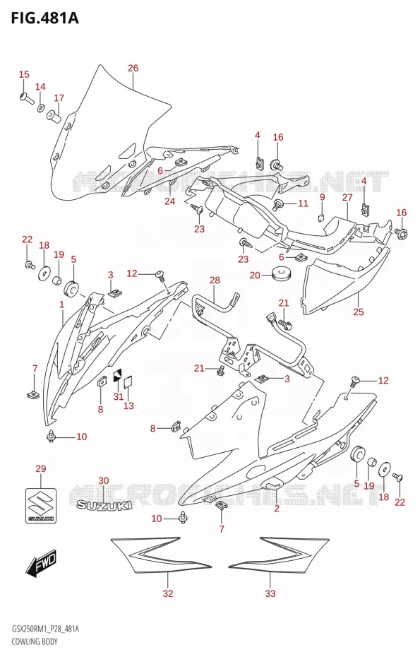 CARENAGES Suzuki MOTO 250 GSX-R 2021  GSX250R M1 (P28)