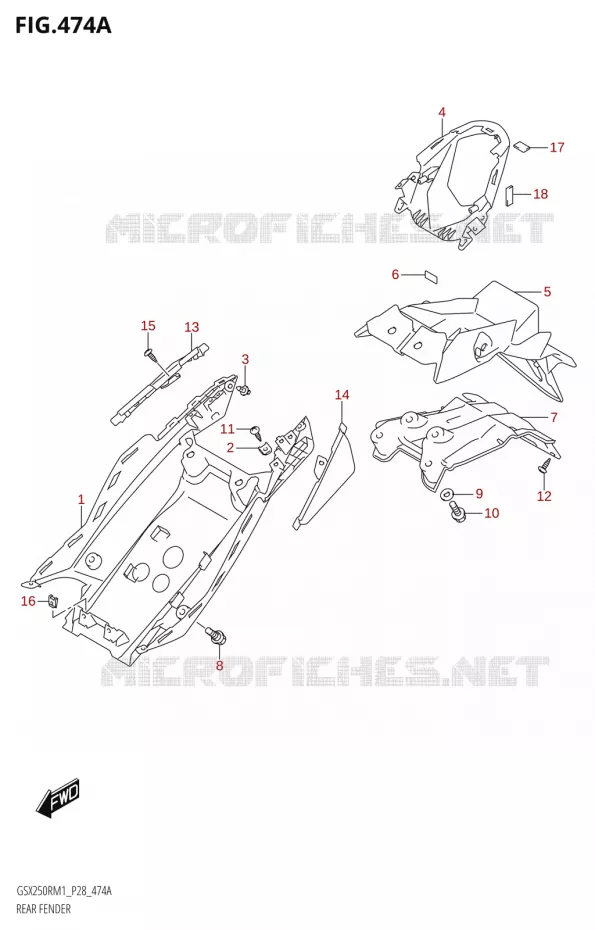 GARDE BOUE ARRIERE Suzuki MOTO 250 GSX-R 2021  GSX250R M1 (P28)