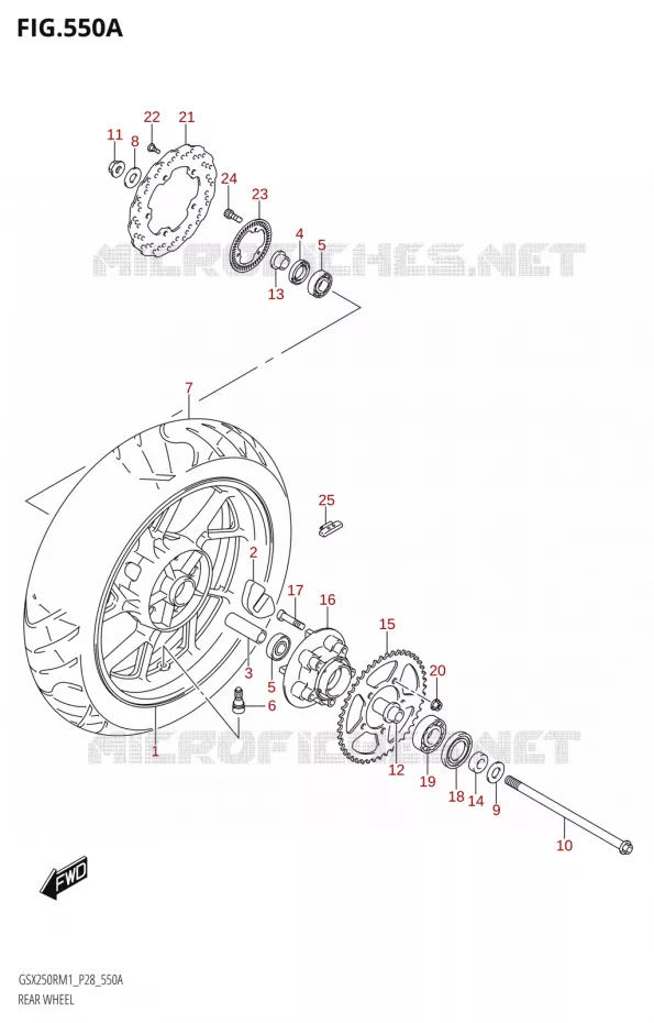 ROUE ARRIERE Suzuki MOTO 250 GSX-R 2021  GSX250R M1 (P28)