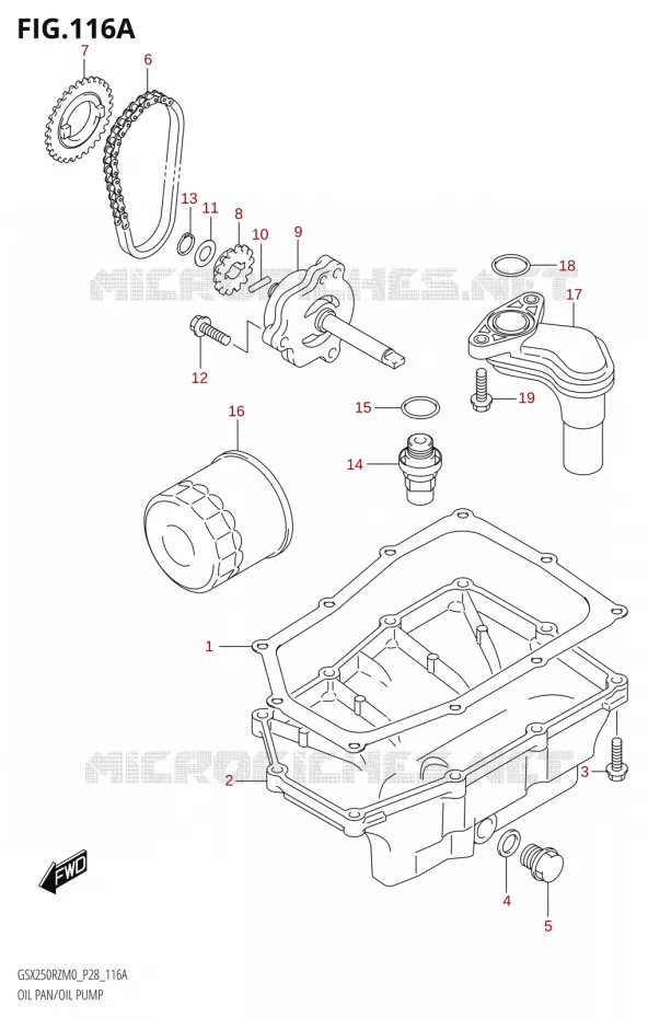 CARTER INFERIEUR - POMPE A HUILE Suzuki MOTO 250 GSX-R 2020  GSX250RZ M0 E03,E28,E33