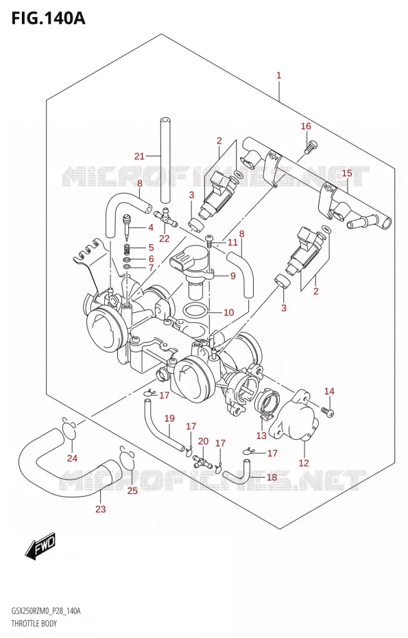 CORPS DE PAPILLON Suzuki MOTO 250 GSX-R 2020  GSX250RZ M0 E03,E28,E33