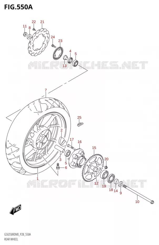 ROUE ARRIERE Suzuki MOTO 250 GSX-R 2020  GSX250RZ M0 E03,E28,E33