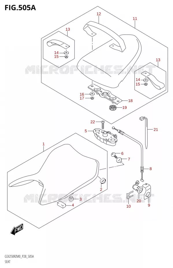SELLE Suzuki MOTO 250 GSX-R 2020  GSX250RZ M0 E03,E28,E33