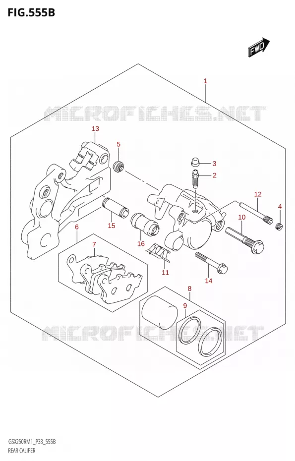 ETRIER DE FREIN ARRIERE (GSX250RA) Suzuki MOTO 250 GSX-R 2021  GSX250R M1 (P33)