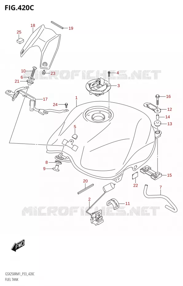 RESERVOIR D'ESSENCE (GSX250R) Suzuki MOTO 250 GSX-R 2021  GSX250R M1 (P33)