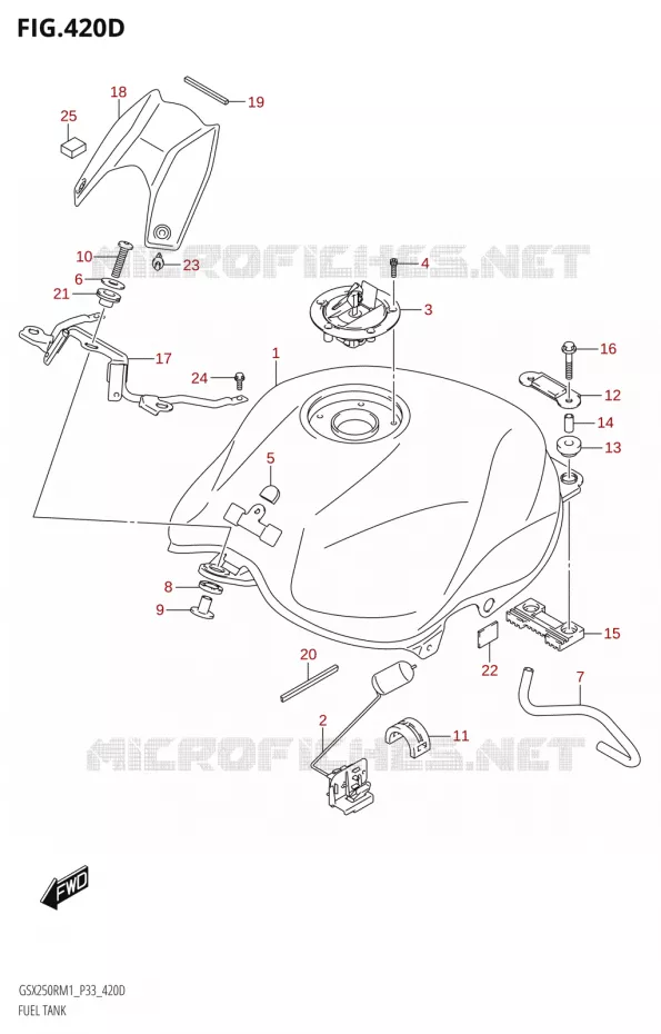 RESERVOIR D'ESSENCE (GSX250RA) Suzuki MOTO 250 GSX-R 2021  GSX250R M1 (P33)