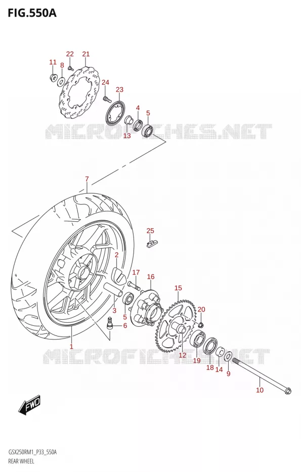 ROUE ARRIERE (GSX250R) Suzuki MOTO 250 GSX-R 2021  GSX250R M1 (P33)