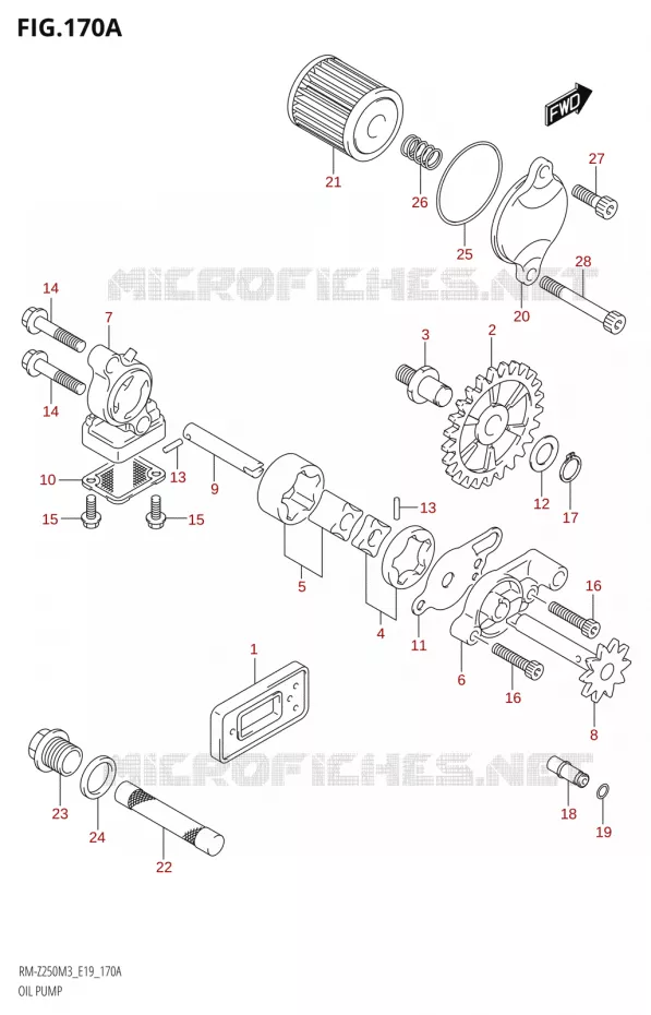 POMPE A HUILE Suzuki MOTO 250 RM-Z 2023  RM-Z250 M3 (E19)