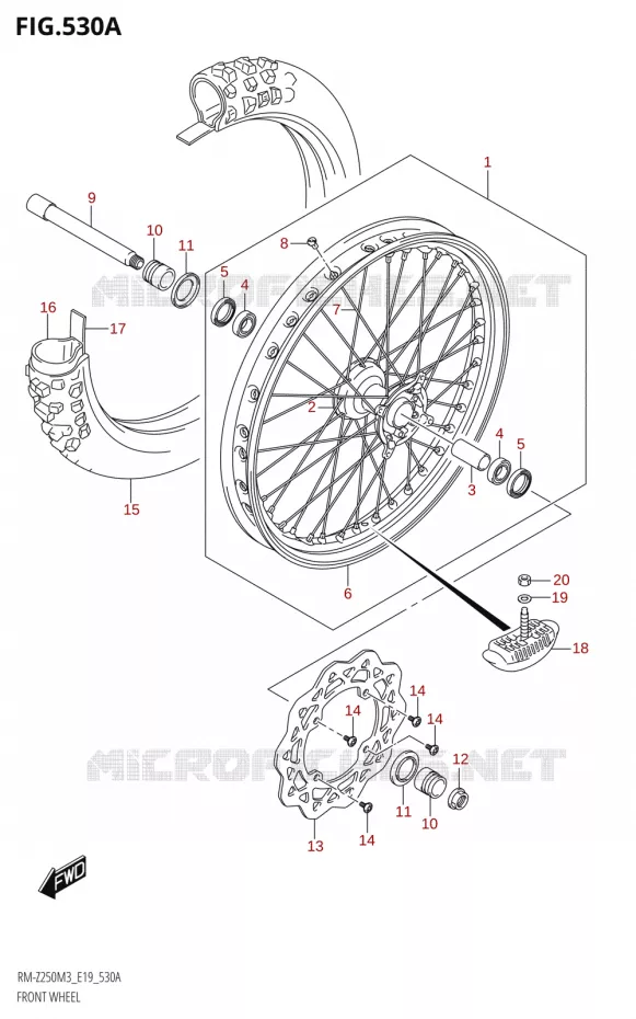 ROUE AVANT Suzuki MOTO 250 RM-Z 2023  RM-Z250 M3 (E19)