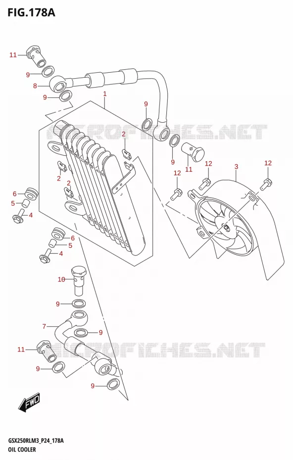 RADIATEUR D'HUILE Suzuki MOTO 250 GSX-R 2023  GSX250RL M3 (P24)