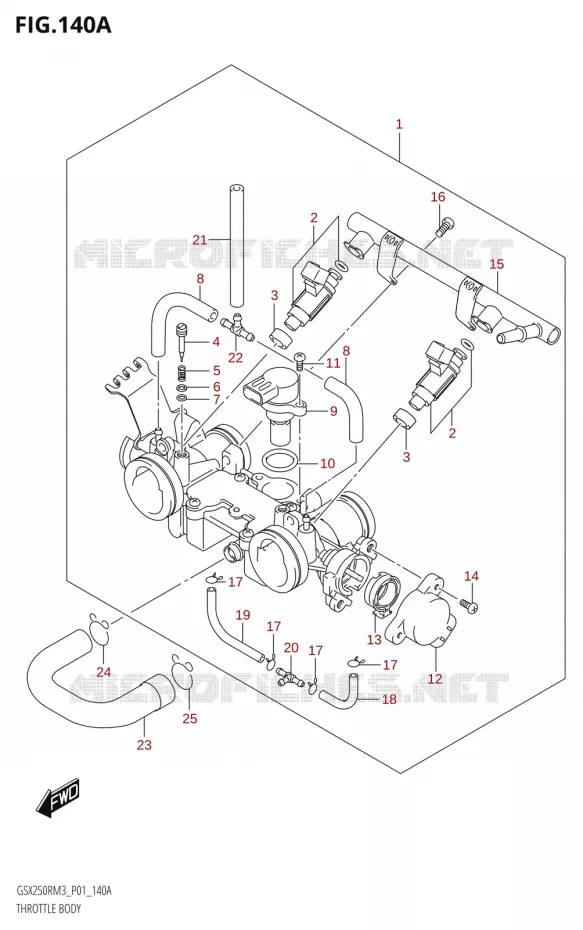 CORPS DE PAPILLON Suzuki MOTO 250 GSX-R 2023  GSX250RRLJ M3 (P01)