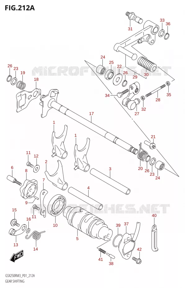 ENSEMBLE DE SELECTION DE VITESSES Suzuki MOTO 250 GSX-R 2023  GSX250RRLJ M3 (P01)