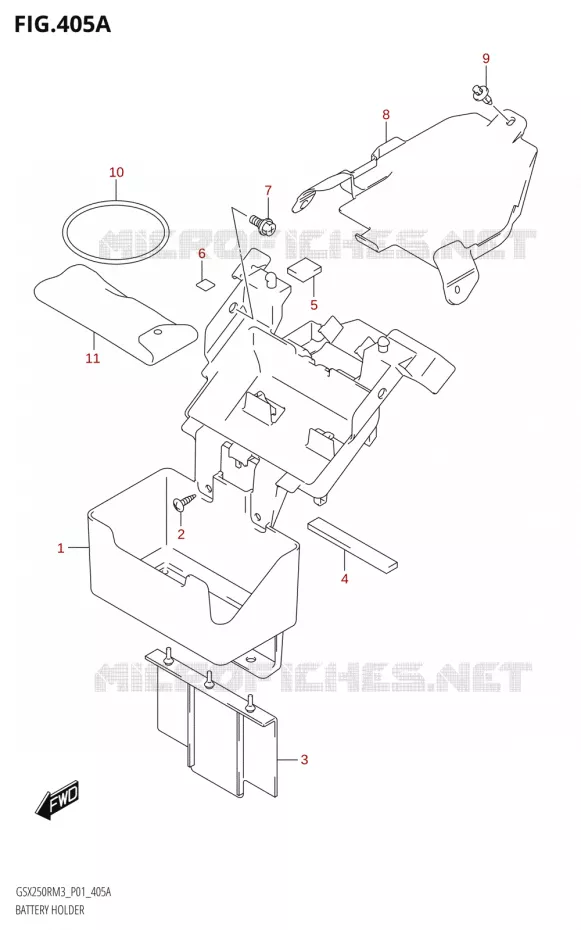 SUPPORT BATTERIE Suzuki MOTO 250 GSX-R 2023  GSX250RRLJ M3 (P01)