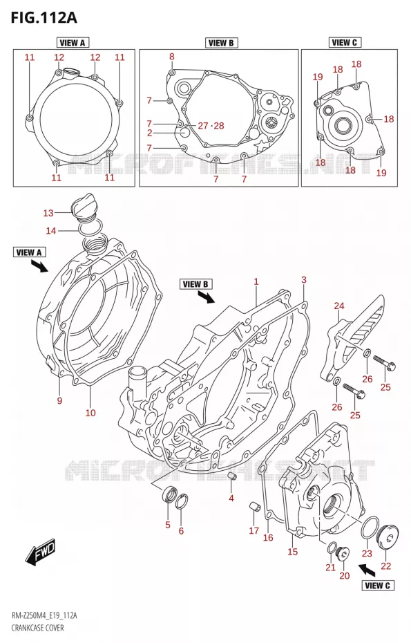 COUVERCLES DE CARTERS Suzuki MOTO 250 RM-Z 2024  RM-Z250 M4 (E19)