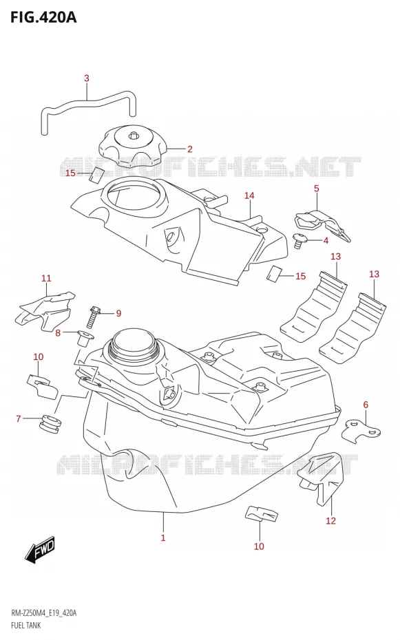 RESERVOIR D'ESSENCE Suzuki MOTO 250 RM-Z 2024  RM-Z250 M4 (E19)