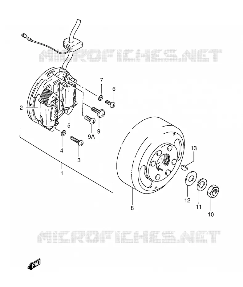 ALLUMAGE ROTOR - STATOR Suzuki MOTO 125 TS-ER 1994  TS125ERCR(E1)