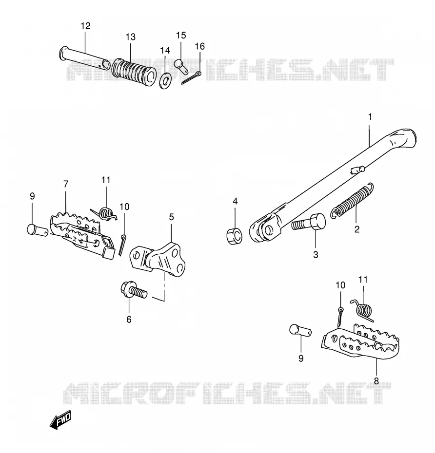 BEQUILLE - REPOSE PIED Suzuki MOTO 125 TS-ER 1994  TS125ERR(E1)