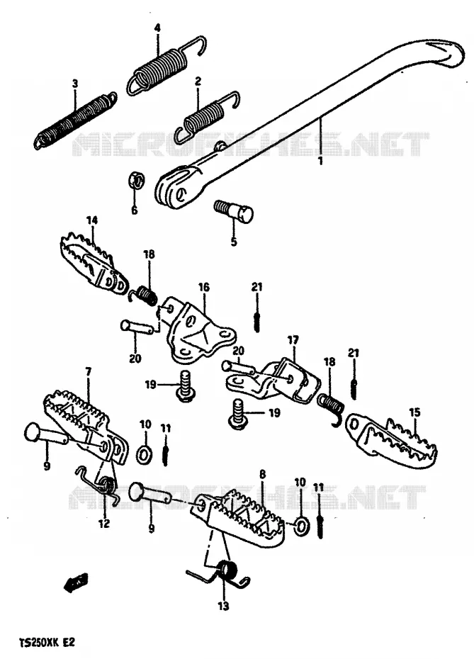 BEQUILLE Suzuki MOTO 250 TS-X 1987  TS250XH(E/G/H/J/K)