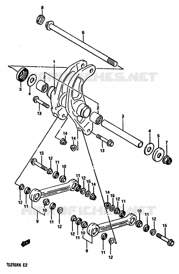 BIELLETTE D'AMORTISSEUR Suzuki MOTO 250 TS-X 1987  TS250XH(E/G/H/J/K)