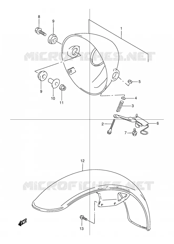 BOL DE PHARE Suzuki MOTO 125 TU 1999  TU125XTX(E2)