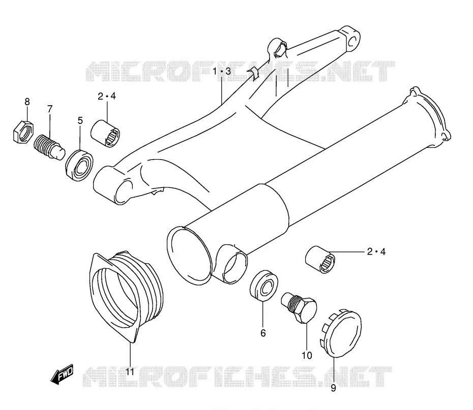 BRAS OSCILLANT ARRIERE Suzuki MOTO 1500 INTRUDER 2004  VL1500K4(E2)