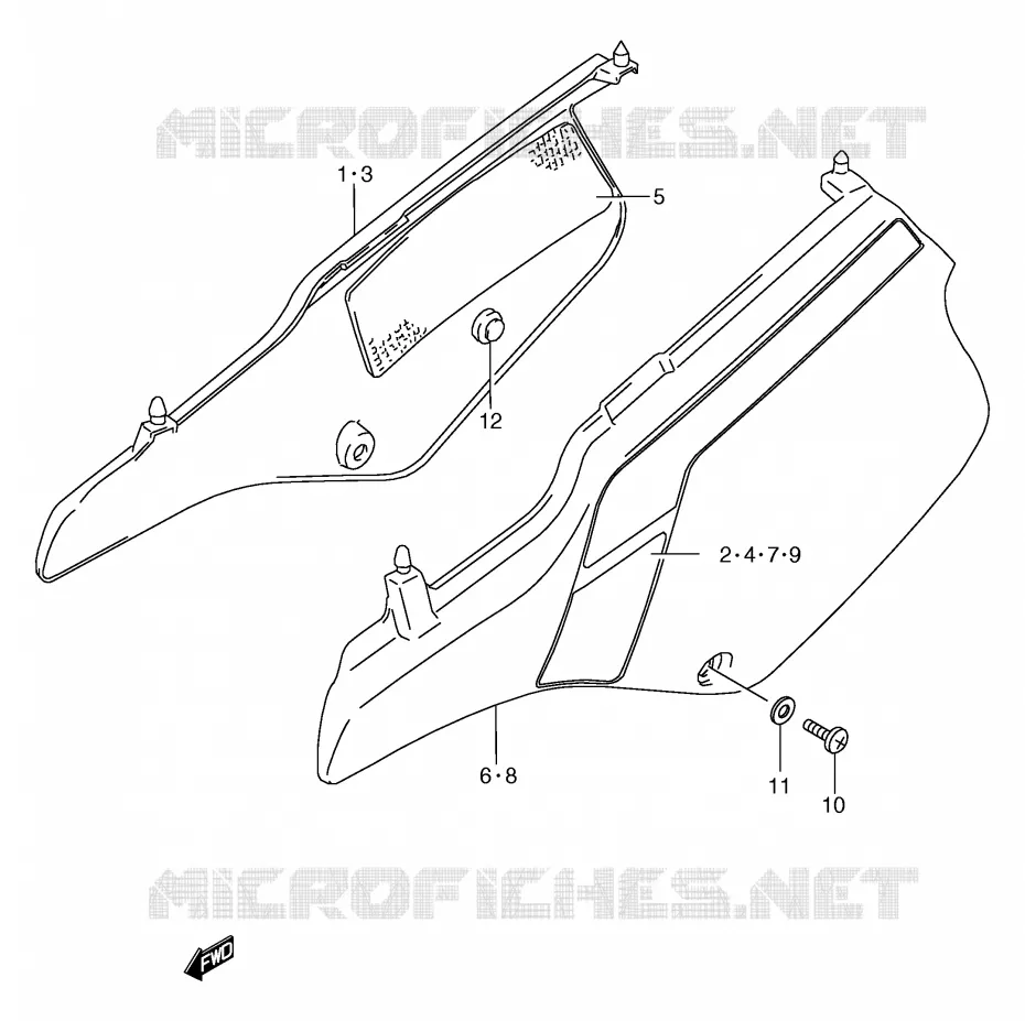 CARENAGES ARRIERE  (MODELE K) Suzuki MOTO 125 TS-R 1989  TS125RK(E2)
