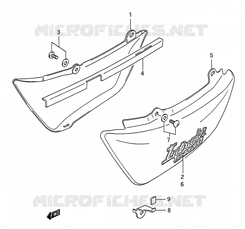 CARENAGES ARRIERE  (MODELE N/P/R) Suzuki MOTO 1400 INTRUDER 1990  VS1400GLPL(E28)