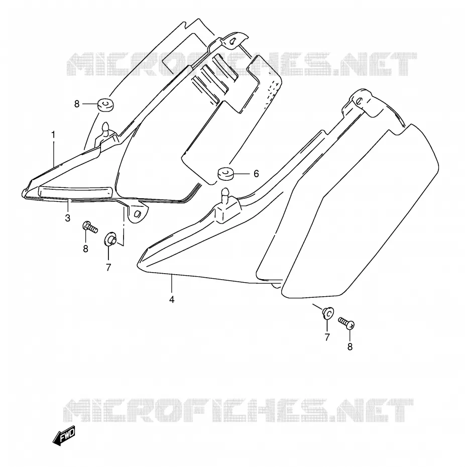 CARENAGES ARRIERE  (MODELE R P31) Suzuki MOTO 125 TS-ER 1994  TS125ERR(E1)
