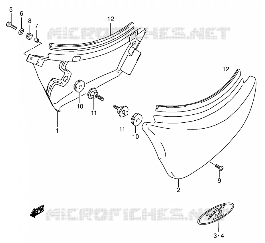 CARENAGES ARRIERE Suzuki MOTO 800 INTRUDER 2002  VS800GLK2(E22)