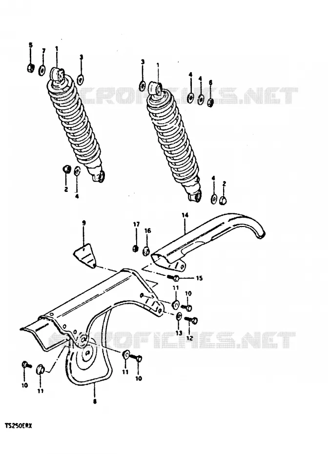 CARTER DE CHAINE (E22) Suzuki MOTO 250 TS-ER 1996  TS250ERT(T/X)