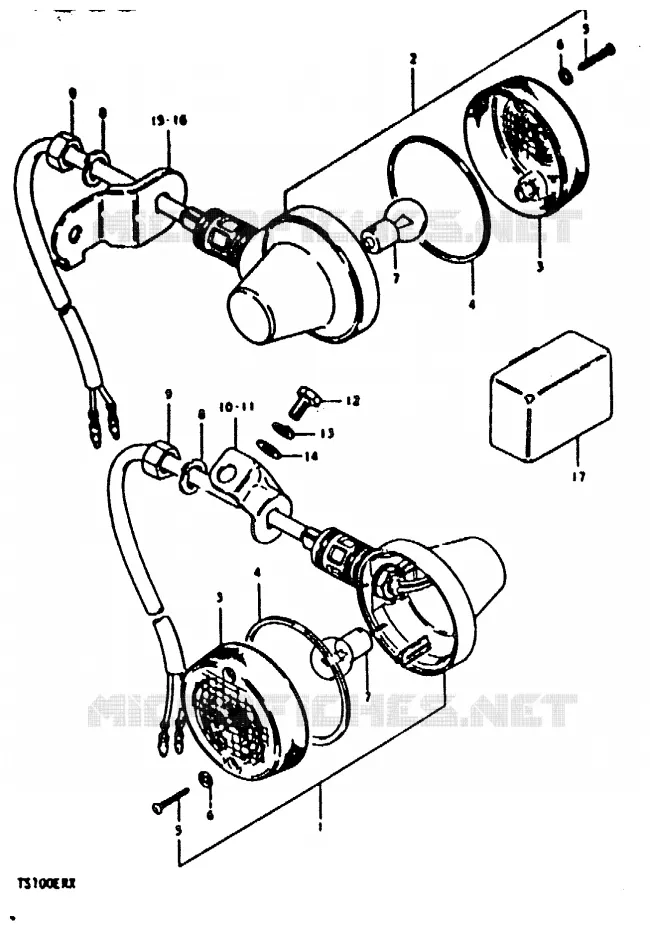 CLIGNOTANTS Suzuki MOTO 100 TS-ER 1999  TS100ERX(T/X)