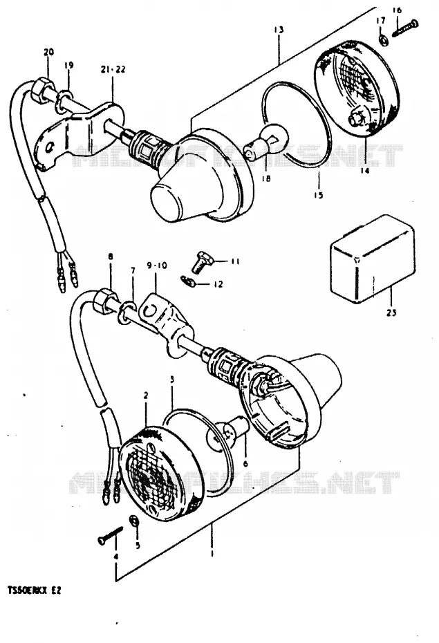 CLIGNOTANTS Suzuki MOTO 50 TS-ER 1981  TS50ERKDX(T/X)