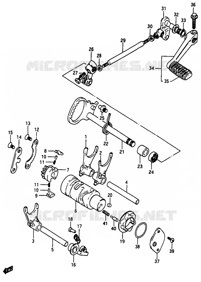 ENSEMBLE DE SELECTION DE VITESSES Suzuki MOTO 50 Autres-modeles 1991  TV50M(M/R)
