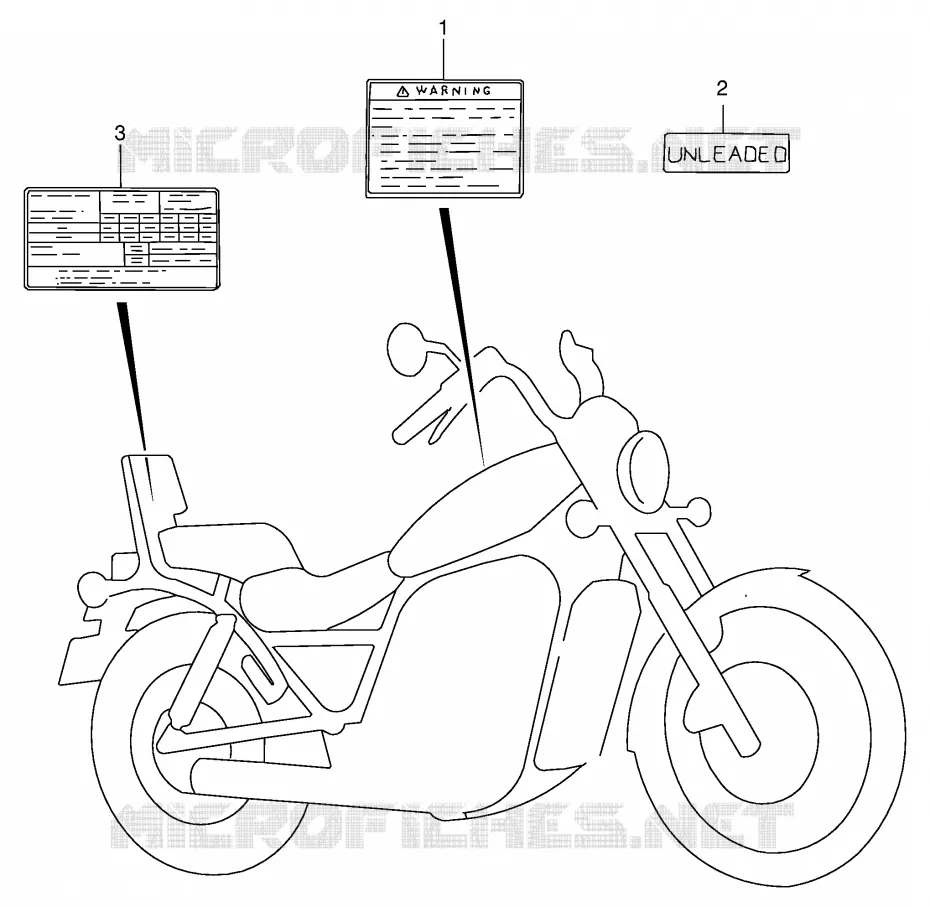 ETIQUETTE D'AVERTISSEMENT (MODELE S) Suzuki MOTO 800 INTRUDER 1992  VS800GLN(E2)