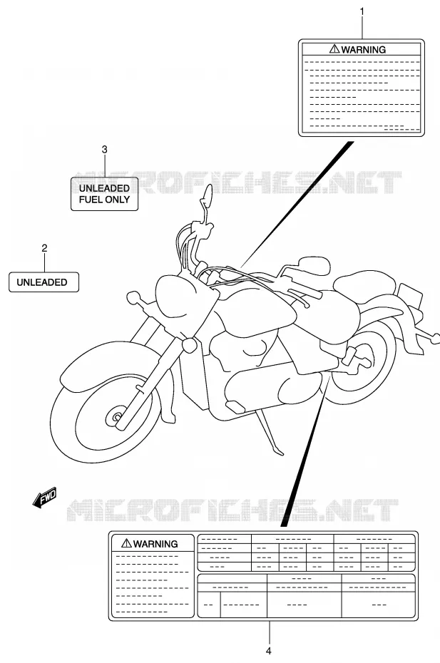 ETIQUETTE (MODELE K3/K4/K5) Suzuki MOTO 800 VOLUSIA 2002  VL800K2(E2)