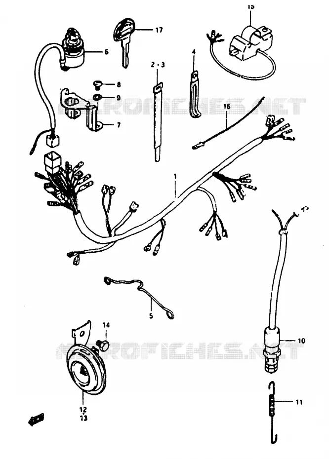 FAISCEAU ELECTRIQUE Suzuki MOTO 50 TS-ER 1982  TS50ERKDBZ(Z/D)