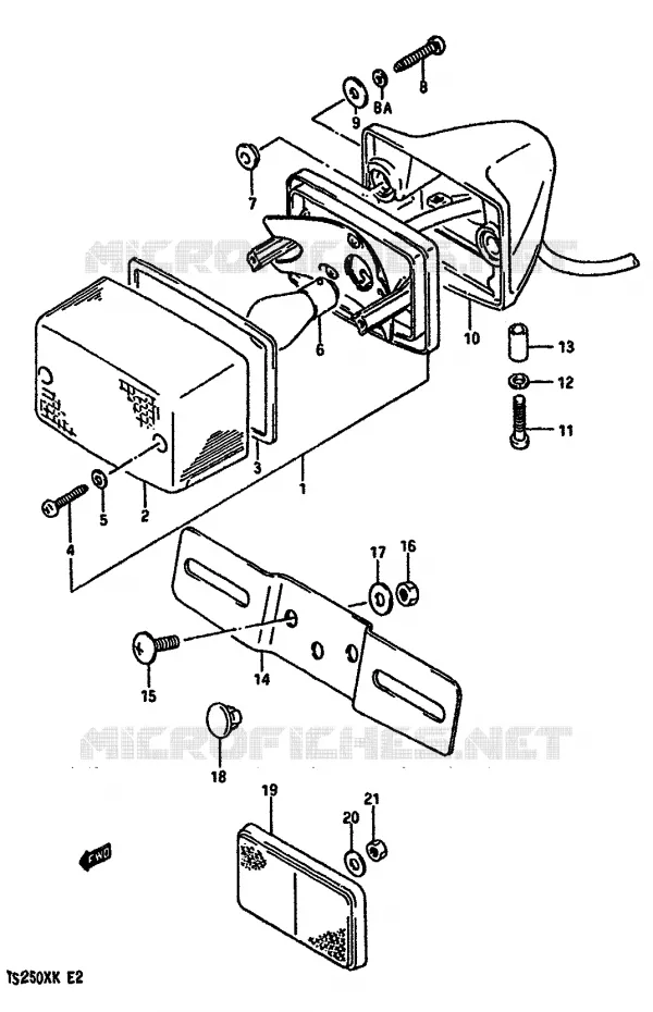FEU ARRIERE Suzuki MOTO 250 TS-X 1986  TS250XG(E/G/H/J/K)