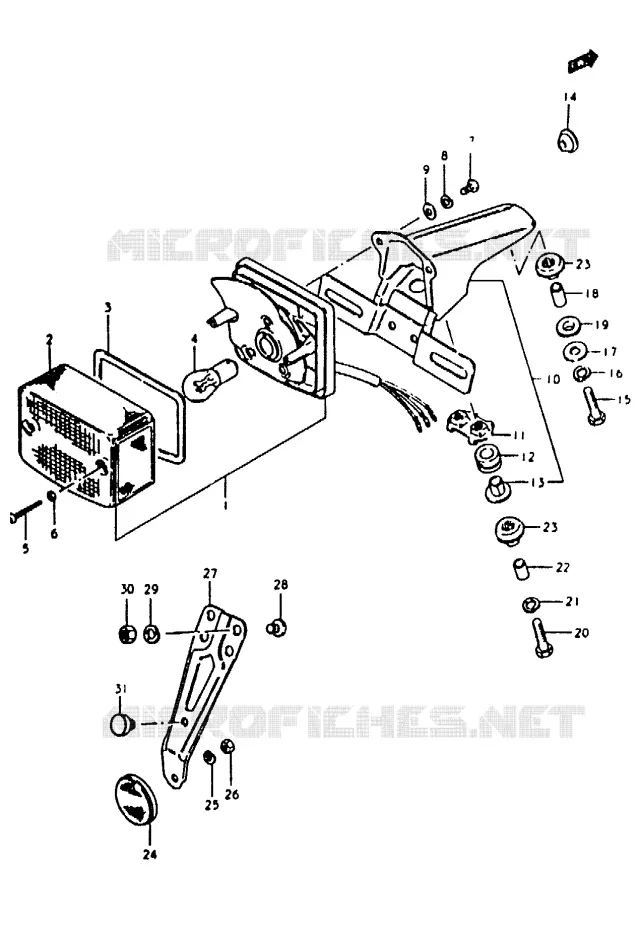 FEU ARRIERE Suzuki MOTO 50 TS-ER 1982  TS50ERKDZ(Z/D)