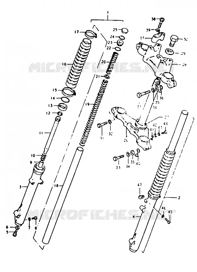 FOURCHE AVANT Suzuki MOTO 50 TS-ER 1982  TS50ERKDBZ(Z/D)