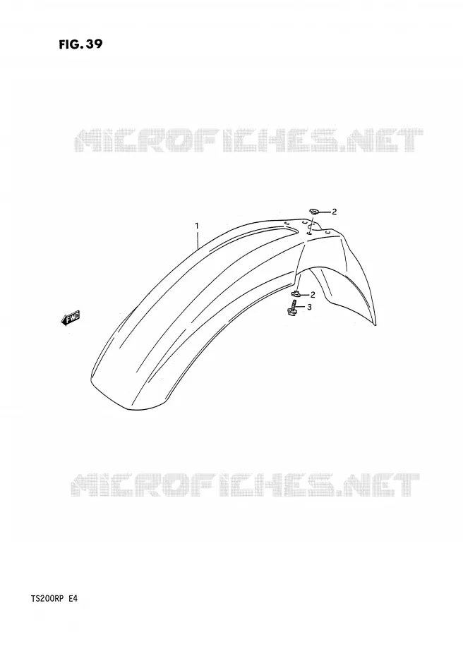 GARDE BOUE AVANT Suzuki MOTO 200 TS-R 1991  TS200RM(E4)