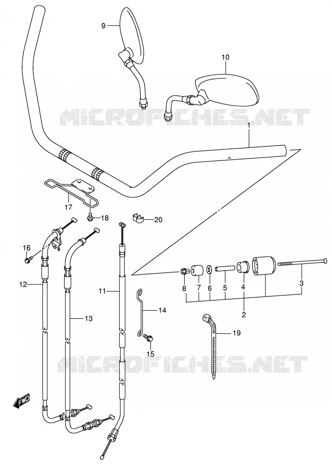 GUIDON (MODELE K5) Suzuki MOTO 800 VOLUSIA 2003  VL800K3(E2)